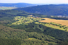 Vue aérienne de Site du terrain de golf GC Edelstein Hunsrück eV à Kirschweiler dans le département Rhénanie-Palatinat, Allemagne