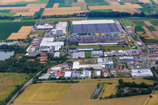 Vue aérienne de Zone industrielle de l'Est à le quartier Offenbach in Offenbach an der Queich dans le département Rhénanie-Palatinat, Allemagne