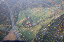 Vue aérienne de Club de golf de Scheibenhardt à le quartier Beiertheim-Bulach in Karlsruhe dans le département Bade-Wurtemberg, Allemagne