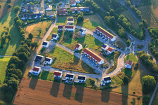 Vue aérienne de Nouvelle zone de développement dans le district de Gixel An d. Klam à le quartier Stupferich in Karlsruhe dans le département Bade-Wurtemberg, Allemagne