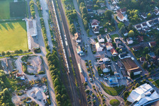 Vue aérienne de Gare de Wilferdingen, Singen à le quartier Singen in Remchingen dans le département Bade-Wurtemberg, Allemagne