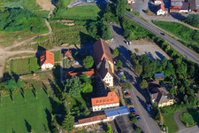 Vue aérienne de Église de pèlerinage « À la Mère au bon cœur » à Waghäusel dans le département Bade-Wurtemberg, Allemagne