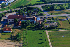 Vue aérienne de Église de pèlerinage « À la Mère au bon cœur » à Waghäusel dans le département Bade-Wurtemberg, Allemagne