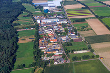 Vue aérienne de Zone industrielle sur le Druslach Auf d. Weide à le quartier Niederlustadt in Lustadt dans le département Rhénanie-Palatinat, Allemagne