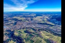 Vue aérienne de Du sud-ouest à Bad Tölz dans le département Bavière, Allemagne