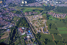 Vue aérienne de Nouvelle zone de développement Emil-Nolde-Straße et Paul-Klee-Ring à Wörth am Rhein dans le département Rhénanie-Palatinat, Allemagne