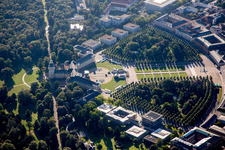 Vue aérienne de Verrouillage à le quartier Innenstadt-West in Karlsruhe dans le département Bade-Wurtemberg, Allemagne
