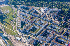 Photographie aérienne de Parc de la ville à le quartier Südstadt in Karlsruhe dans le département Bade-Wurtemberg, Allemagne