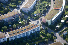 Vue d'oiseau de Quartier Hohenwettersbach in Karlsruhe dans le département Bade-Wurtemberg, Allemagne
