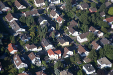 Vue aérienne de Zone de peuplement à le quartier Wolfartsweier in Karlsruhe dans le département Bade-Wurtemberg, Allemagne