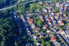 Vue aérienne de Steinkreuzstrasse à le quartier Wolfartsweier in Karlsruhe dans le département Bade-Wurtemberg, Allemagne