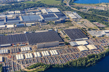 Vue aérienne de Usine de camions Daimler à Wörth am Rhein dans le département Rhénanie-Palatinat, Allemagne