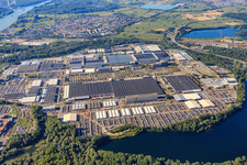 Vue aérienne de Usine de camions Daimler à Wörth am Rhein dans le département Rhénanie-Palatinat, Allemagne