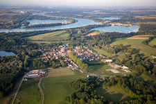 Fort-Louis dans le département Bas Rhin, France vu d'un drone