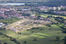 Vue aérienne de Nouvelle zone de développement à Wörth am Rhein dans le département Rhénanie-Palatinat, Allemagne