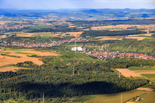 Vue aérienne de Centrale nucléaire de Neckarwestheim, EnBW Kernkraft GmbH du sud-ouest à Gemmrigheim dans le département Bade-Wurtemberg, Allemagne