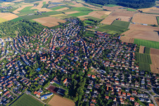 Vue aérienne de Vue d'ensemble de la ville depuis le nord-ouest à Erdmannhausen dans le département Bade-Wurtemberg, Allemagne