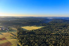 Vue aérienne de Défrichement forestier à le quartier Winzenweiler in Gaildorf dans le département Bade-Wurtemberg, Allemagne