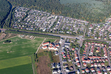 Quartier Friedrichstal in Stutensee dans le département Bade-Wurtemberg, Allemagne vue d'en haut