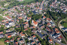 Vue aérienne de Les rives du Danube à Sigmaringendorf dans le département Bade-Wurtemberg, Allemagne