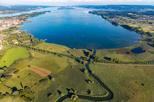 Vue aérienne de Estuaire de l'Aach à Radolzell à Moos dans le département Bade-Wurtemberg, Allemagne