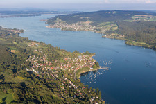 Photographie aérienne de Zones riveraines du lac Inférieur en Wangen à le quartier Wangen in Öhningen dans le département Bade-Wurtemberg, Allemagne