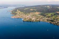 Vue aérienne de Zone riveraine du lac de Constance à Steckborn dans le département Thurgovie, Suisse