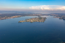 Vue aérienne de Reichenau dans le département Bade-Wurtemberg, Allemagne