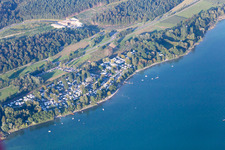 Vue aérienne de Camping William à le quartier Niederzell in Reichenau dans le département Bade-Wurtemberg, Allemagne