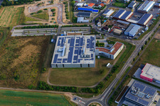Photographie aérienne de Zone industrielle dans la vallée de Spire avec DBK David + Baader GmbH à Rülzheim dans le département Rhénanie-Palatinat, Allemagne