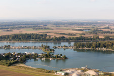 Vue oblique de Zone de maisons de week-end Eicher See à Hamm Am Rhein à Eich dans le département Rhénanie-Palatinat, Allemagne