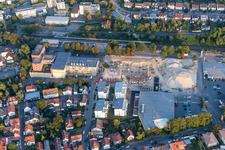 Vue aérienne de Agrandissement - nouvelle construction - chantier de construction des bâtiments et des halls de production de l'usine Eckes-Granini Deutschland GmbH à Nieder-Olm dans le département Rhénanie-Palatinat, Allemagne