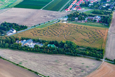 Vue aérienne de Labyrinthe de maïs à Dalheim dans le département Rhénanie-Palatinat, Allemagne
