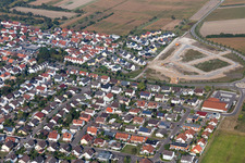 Vue aérienne de Développement de la nouvelle zone de développement Am Kesselring à le quartier Liedolsheim in Dettenheim dans le département Bade-Wurtemberg, Allemagne