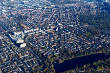 Vue aérienne de Quartier Niederfeld in Mannheim dans le département Bade-Wurtemberg, Allemagne