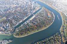 Photographie aérienne de Île du Parc à le quartier Süd in Ludwigshafen am Rhein dans le département Rhénanie-Palatinat, Allemagne