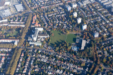 Vue aérienne de Hôpital des Diaconesses à le quartier Niederfeld in Mannheim dans le département Bade-Wurtemberg, Allemagne