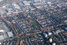 Vue aérienne de Terrain de sport des 48ers à le quartier Almenhof in Mannheim dans le département Bade-Wurtemberg, Allemagne