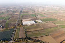 Photographie aérienne de Chantier pour la construction d'un nouveau complexe immobilier sur le site du centre logistique Inc. à le quartier Eppstein in Frankenthal dans le département Rhénanie-Palatinat, Allemagne