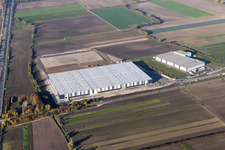 Vue oblique de Chantier pour la construction d'un nouveau complexe immobilier sur le site du centre logistique Inc. à le quartier Eppstein in Frankenthal dans le département Rhénanie-Palatinat, Allemagne