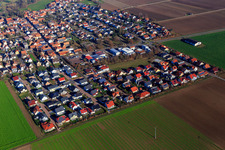 Vue aérienne de Nouvelle zone de développement Brotäcker depuis le sud-ouest à Steinweiler dans le département Rhénanie-Palatinat, Allemagne