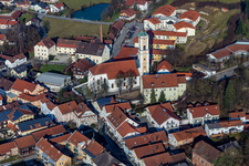 Vue oblique de Bad Birnbach dans le département Bavière, Allemagne