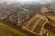 Vue aérienne de Nouvelle zone de développement à le quartier Aunham in Bad Birnbach dans le département Bavière, Allemagne