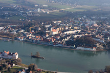 Vue aérienne de Schärding dans le département Haute-Autriche, L'Autriche