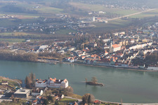 Vue aérienne de Schärding dans le département Haute-Autriche, L'Autriche