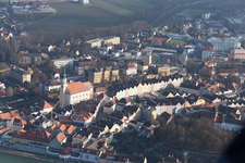 Vue aérienne de Schärding dans le département Haute-Autriche, L'Autriche