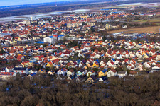 Vue aérienne de Vue du quartier résidentiel de Gartenstadt depuis le sud-ouest à Kandel dans le département Rhénanie-Palatinat, Allemagne