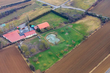 Vue aérienne de Aussiedlerhof Michael Schwager à Schambach à Herxheim bei Landau dans le département Rhénanie-Palatinat, Allemagne