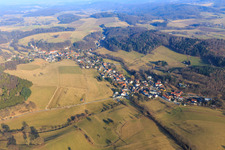 Vue aérienne de Allertshofen dans le département Hesse, Allemagne