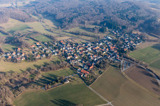 Vue aérienne de Quartier Lützelbach in Modautal dans le département Hesse, Allemagne